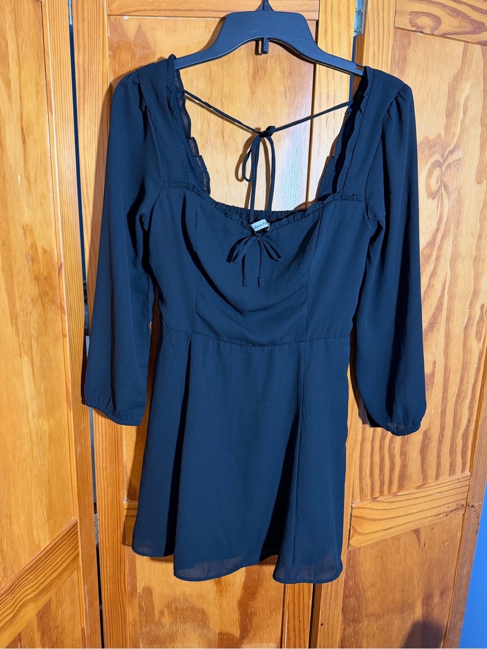 Abercrombie & Fitch Black Tie-Back Mini Babydoll Dress| Size S | Whimsigoth